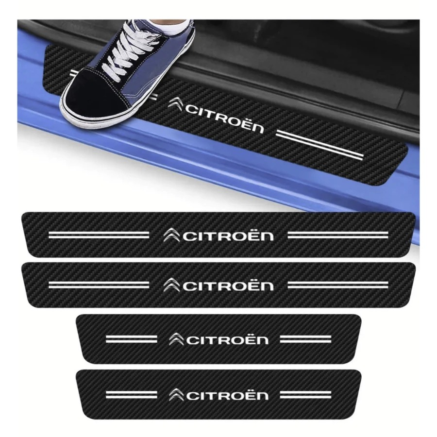 Kit com 4 Peças de Adesivos para Soleira de Porta Citroën